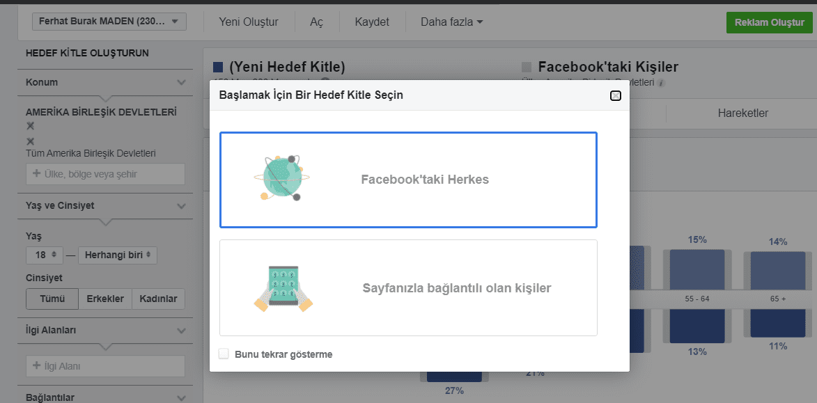Facebook Hedef Kitle Analizi