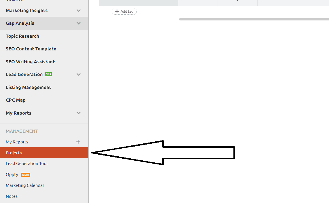 proje oluşturma site seo analiz