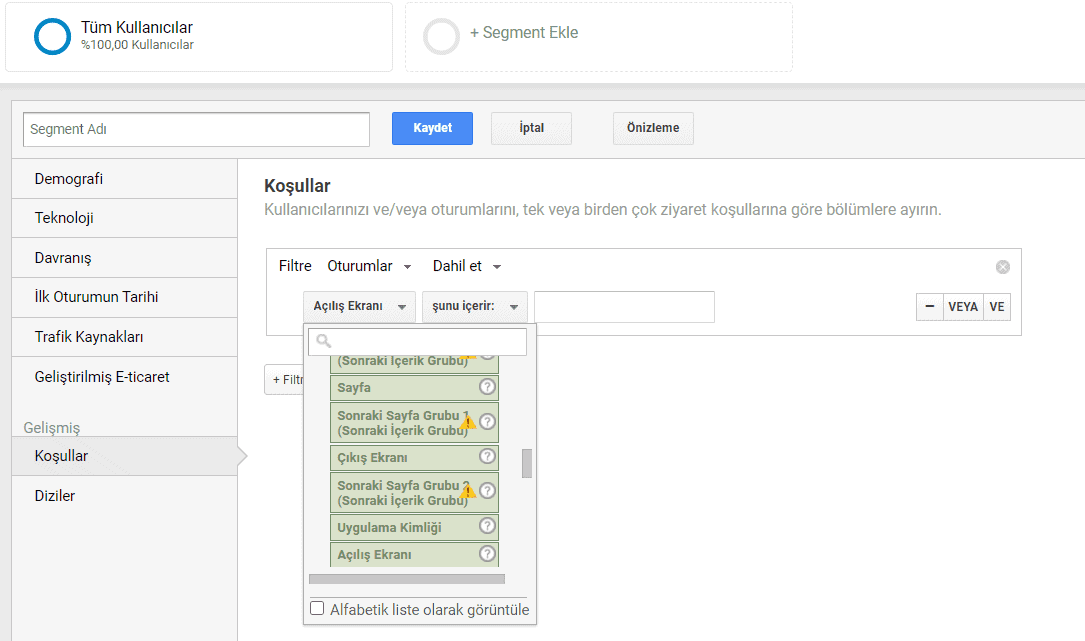 segment oluşturma yöntemleri