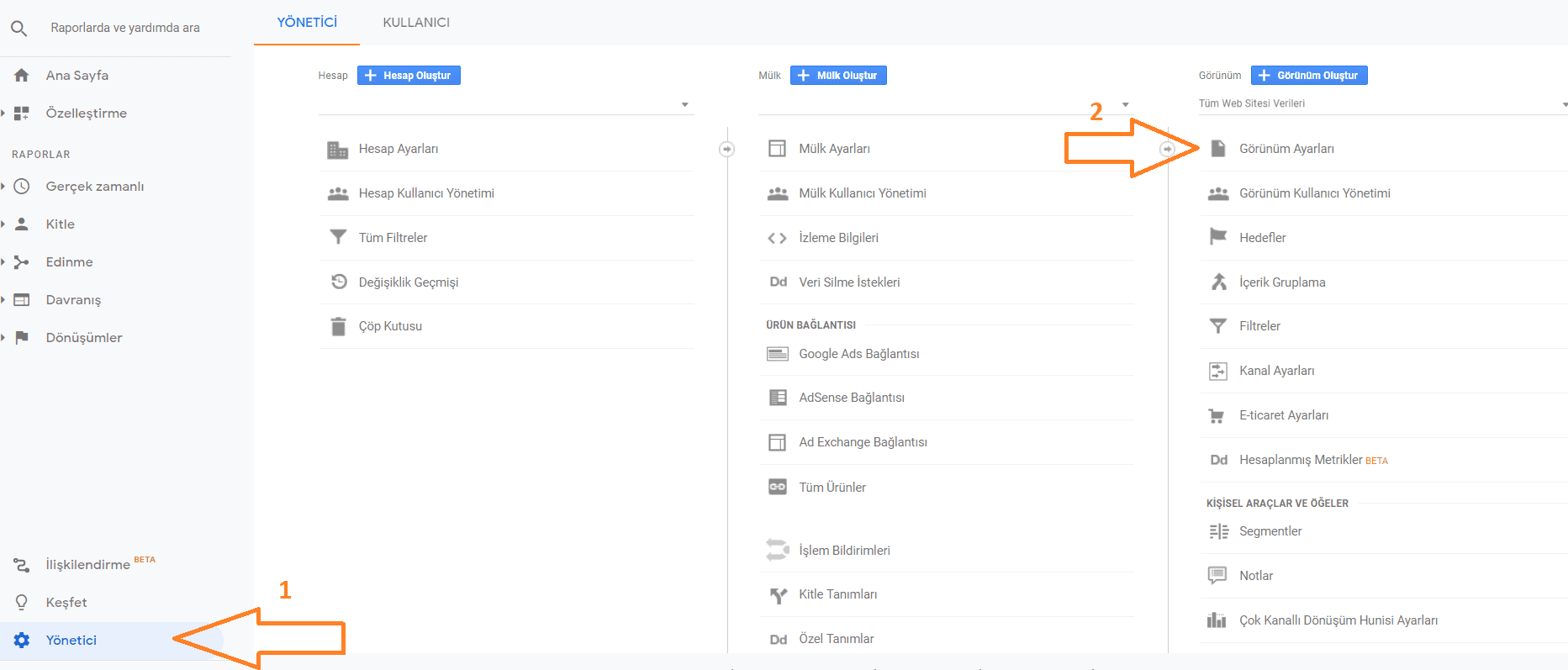 site içi arama görüntüleme ayarı