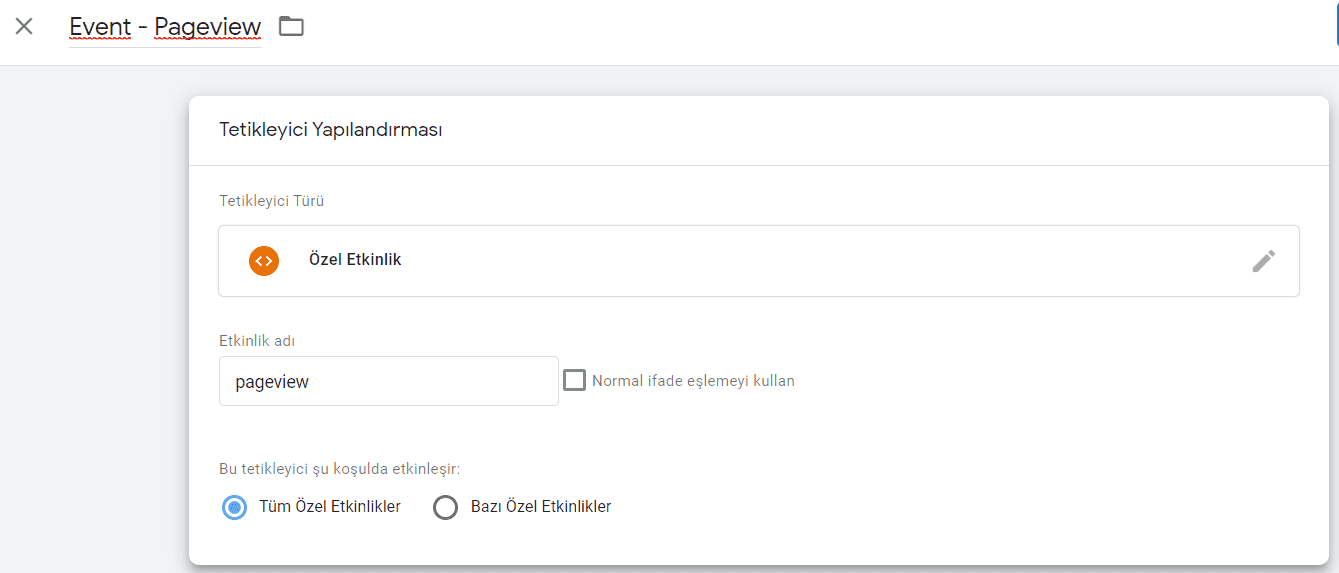 tetikleyici oluşturma