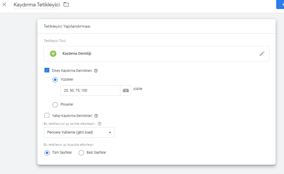 kaydırma tetikleyicisi